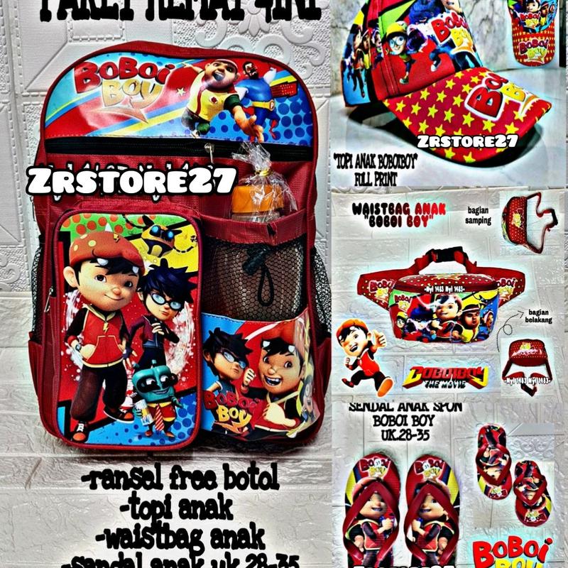 Tas Sekolah Ransel 4in1 Freefire Mobilelegend Boboiboy Anak Fashion 3