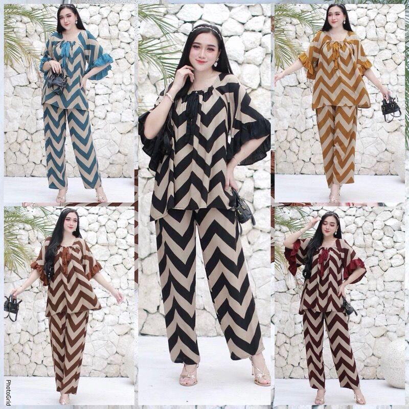 ￼SETELAN ONE SET ZIG ZAG || RAYON SUPER GRDAE A || MODEL FUJI || BUMIL LD 110 0