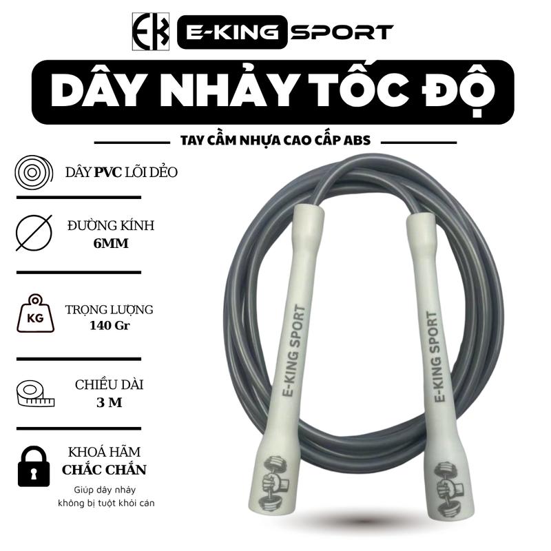 Dây Nhảy Tốc Độ PVC Tập Thể Lực E-King Sport 6mm - PVC Rope - Dây Nhảy Dây Thể Dục - Dụng Cụ Tập Luyện