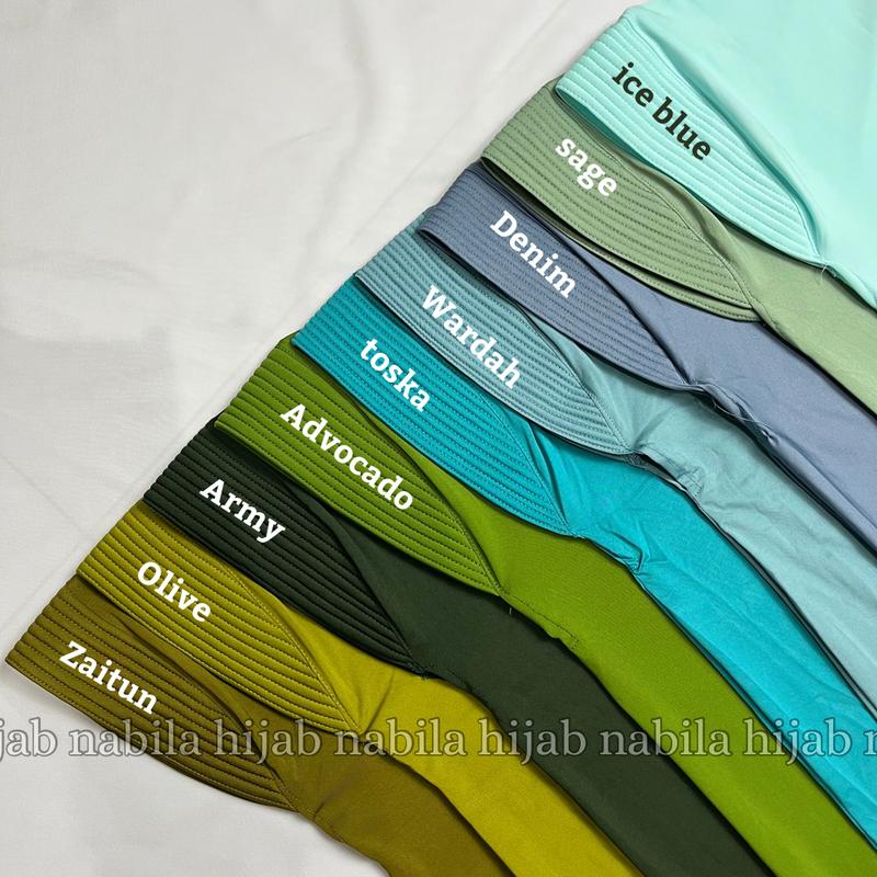 Paket Usaha Bergo Amira Jersey 7 Pcs Size L Polos Non Label - Bisa Pilih Warna - Coklat, Hitam Kerudung Busa Nyaman 4
