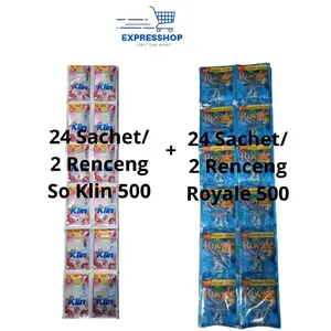 SO KLIN LIQUID 500 (24 pcs) + ROYALE PEWANGI 500 (24 pcs), PAKET MENCUCI HEMAT, PEWANGI PELEMBUT PAKAIAN, DETERJEN PENCUCI BAJU