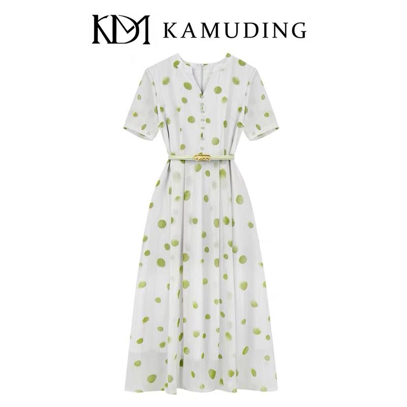  Váy xanh chấm bi xinh hàng Quảng Châu top nữ 