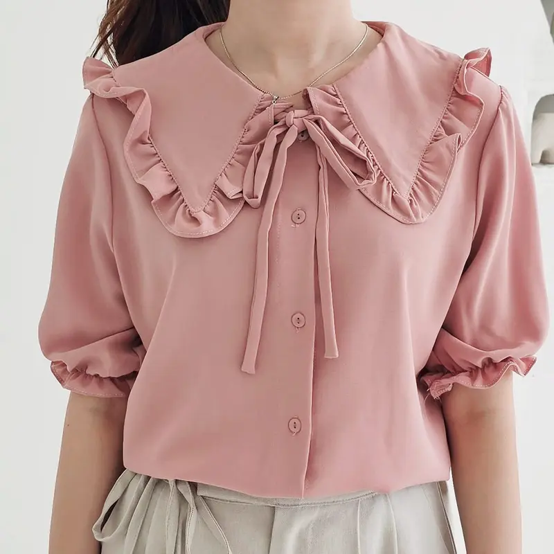 Naeun Blouse Pita Top Atasan Tangan Pendek Wanita 2