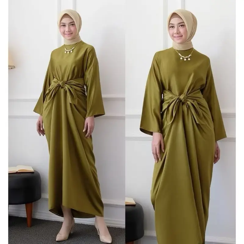 Cintami Kaftan Polos Ikat Plus Kalung 0