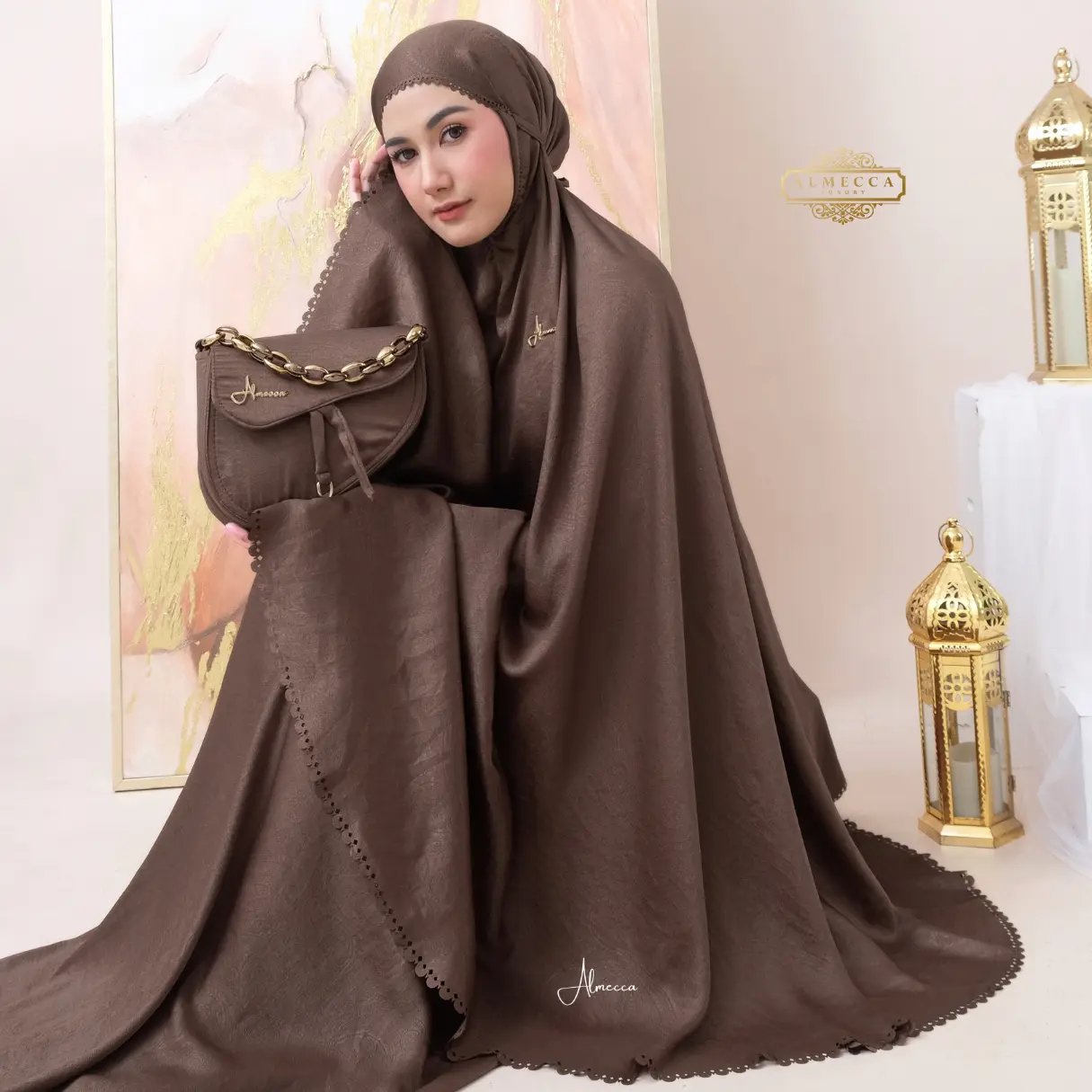 ALMECCA - Mukena Dewasa 2in1 Premium Santorini Shimer Qaireen Series Almecca