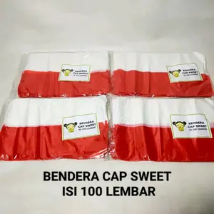 Bendera Plastik Merah Putih Bendera Plastik 100 Lembar  Indonesia Hiasan 17 Agustus