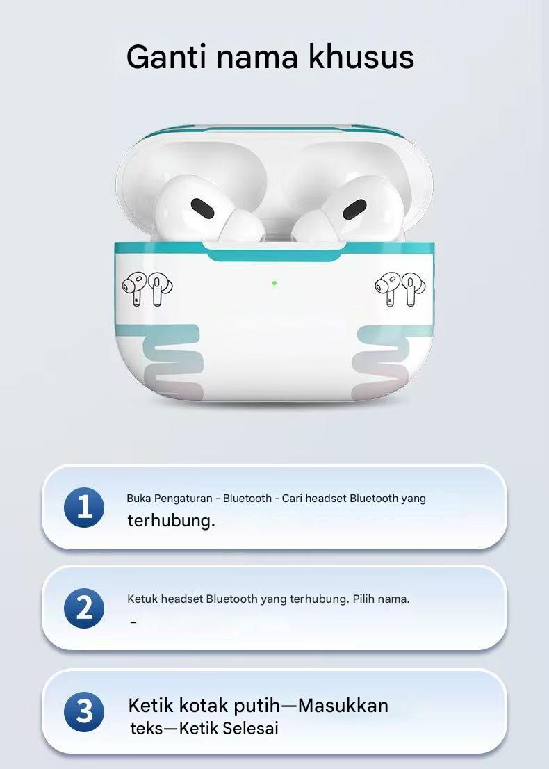 AI TWS Original TWS Earphone Nirkabel Bluetooth 5.3 Dual MIC Stereo Noise Reduction Bass HIFI Touch Control Earbuds