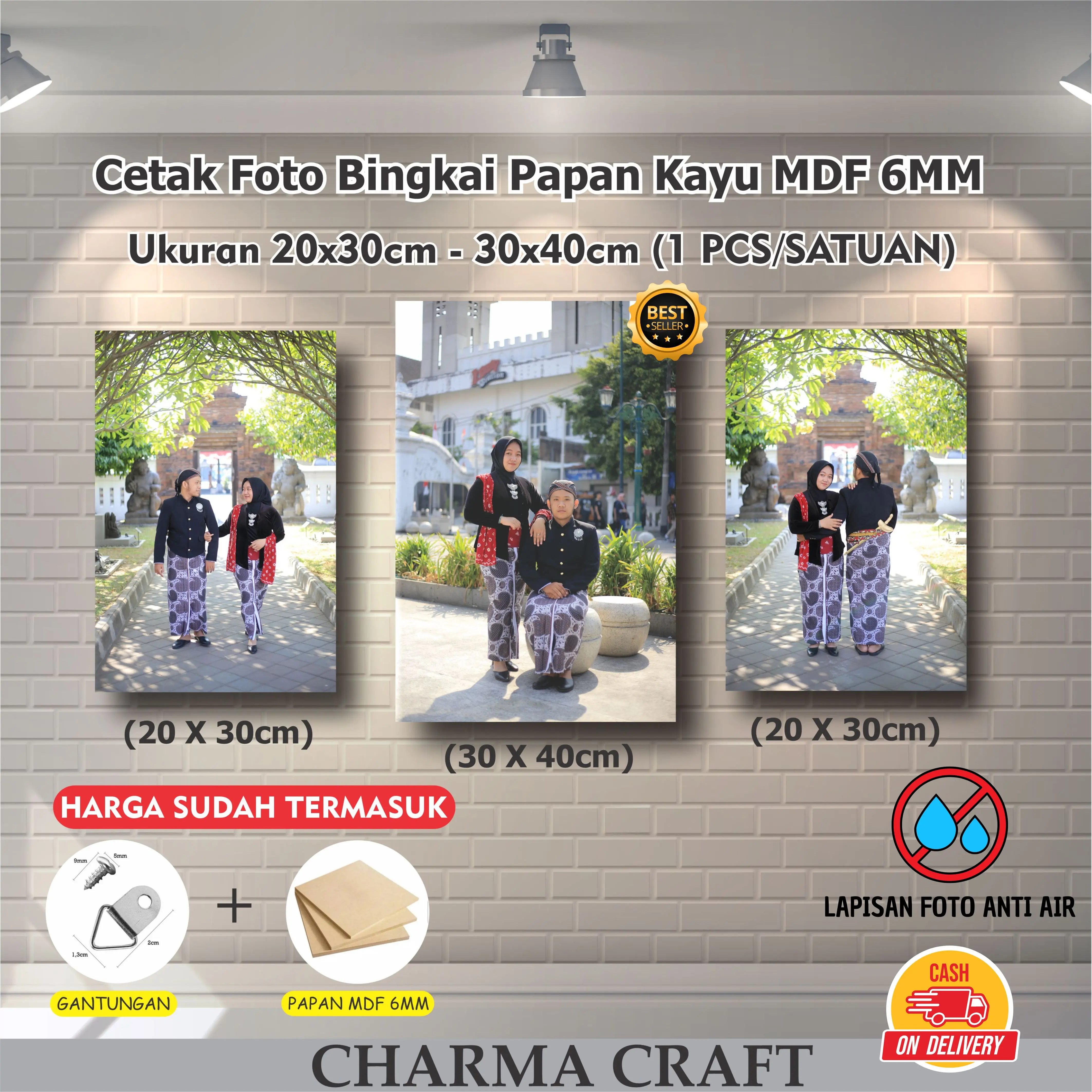 CETAK FOTO MEDIA PAPAN KAYU MDF 6MM UKURAN 12R/20R