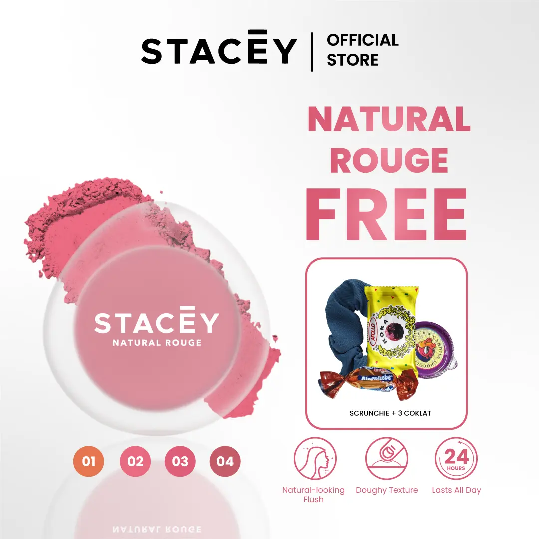 [BUY 1 GET 5] Stacey Natural Rouge (Powder Blush) - Primer Infused Blush Pigmented Creamy Blendable