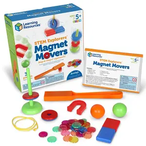 Learning Resources STEM Explorers Magnet Movers, Belajar Tentang Sifat Magnet Dengan 6 Macam Magnet, Dilengkapi Dengan Percobaan Untuk Melatih Berpikir Secara Kritis