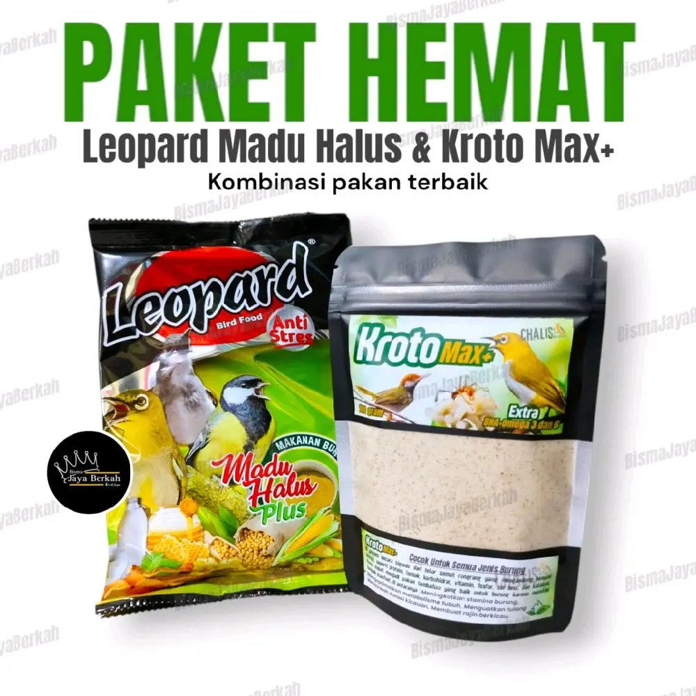 LEOPARD MADU HALUS / HIJAU RUMPUT LAUT HALUS PLUS PAKET HEMAT PLUS KROTO MAX PLUS 100 GRAM