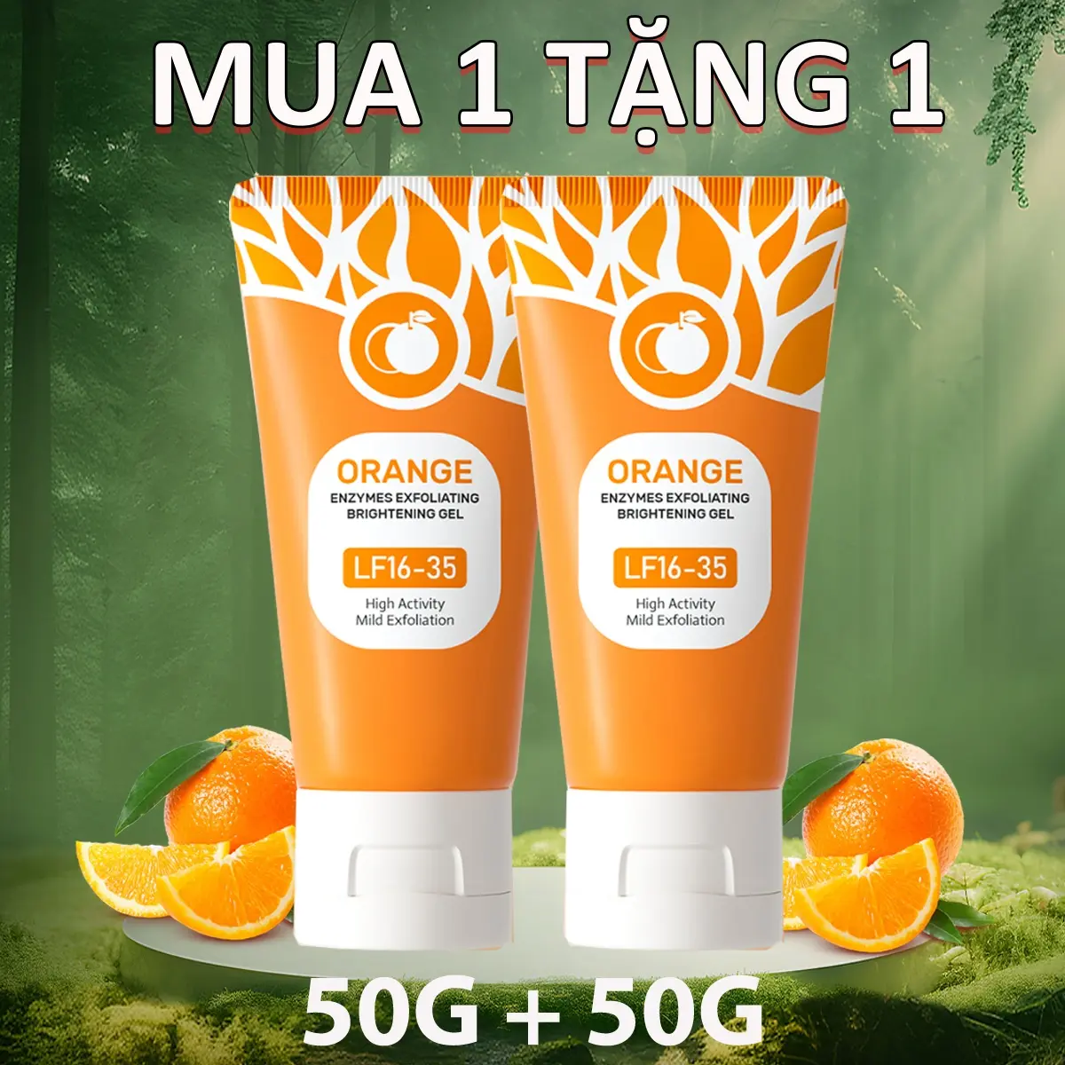 Gel Làm Sáng Tẩy Tế Bào Chết, Màu Cam, 50G, Mặt Nạ Chăm Sóc Da Tẩy Tế Bào Chết, Chăm Sóc Da Mặt, Mua 1 Tặng 1 Khuyến Mãi Miễn Phí