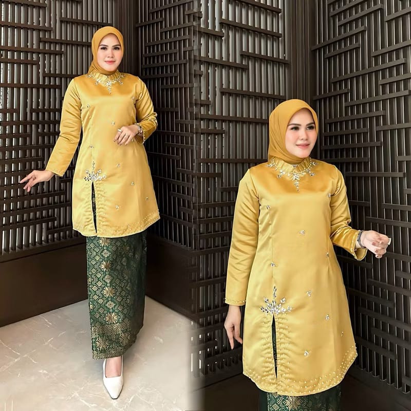 FREE KERUDUNG Setelan Kebaya Terbaru Set Kebaya Melayu Payet  Kekinian Kebaya Kondangan Pakaian Malayasia BY Wrbsn Oshop Dress Motif Atasan Baju Wanita Wisuda Pesta basiba kurung