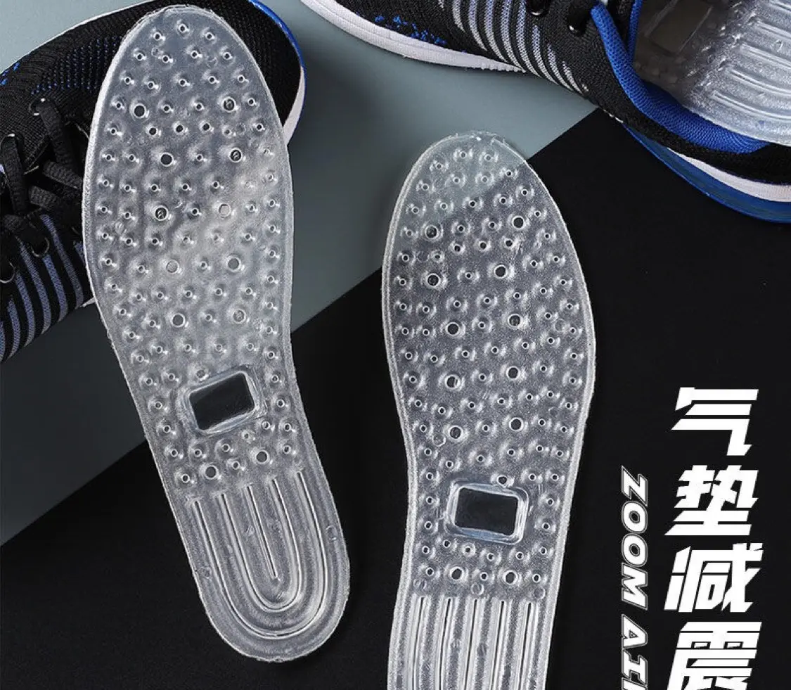 Đế Lót Giày, Đệm Khí Hấp Thụ Sốc Thể Thao, Zoom Toàn Bàn Tay, Thoáng Khí, Thấm Hút Mồ Hôi, Chống Mùi, Thích Hợp Cho Bóng Rổ Nam Và Nữ, Chạy Bộ Co Giãn, Đế Mềm Thoải Mái, Đế Trong Suốt