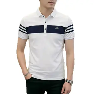 Baju Kaos Kerah Pria Dewasa Lengan Pendek Polo Shirt Slim Fit Desain Elegan Nyaman Casual Cowok Gaya Sehari-hari Santai