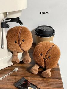 Lindo trio de llaveros de peluche, diseño de frijol de café, taco y huevo frito, dije para bolsa para amantes de la comida, decoración para bolsa