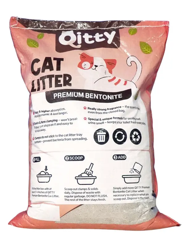 QITTY BENTONITE CAT LITTER PASIR SUPER PREMIUM QUALITY UKURAN 10L 25L UNTUK PEWANGI KOTORAN KUCING PASIR KUCING SAND FOR CAT PET LITTER LOKAL LOCAL EXPORT QUALITY HARUM WANGI 10 25 L KG 1