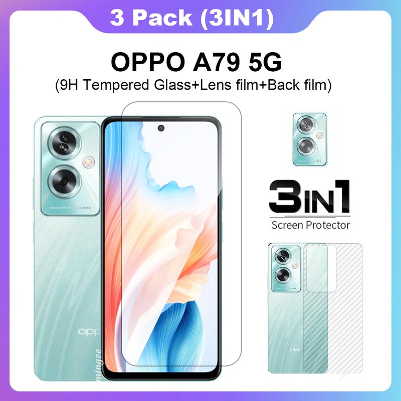 Product Introduction of For OPPO A79 5G Anti-Spy Privacy Tempered Glass OPPO A79 Screen Protector+lens film+back film 30
