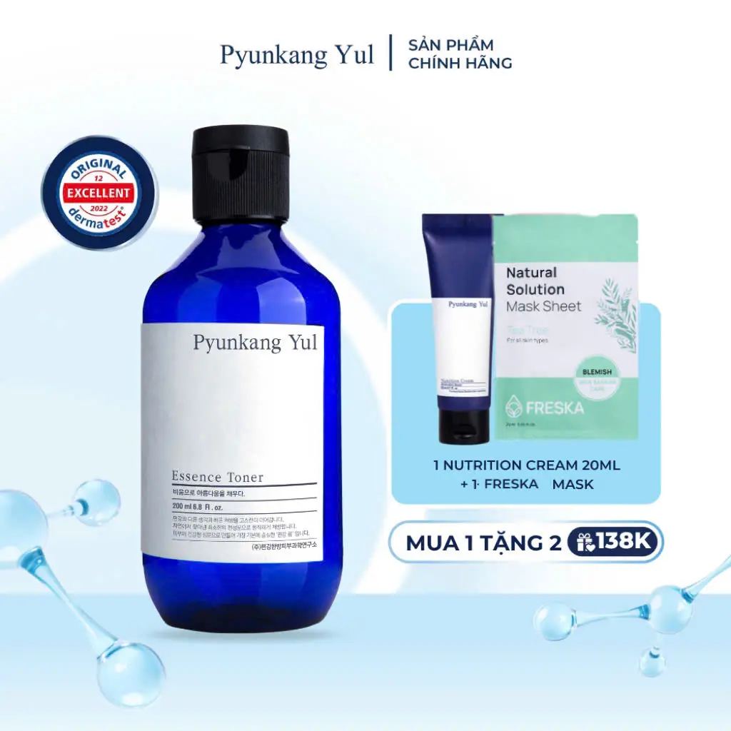[QT 1 kem dưỡng 20ml+ 1 mask Freska] Nước hoa hồng cấp ẩm làm dịu Pyunkang Yul Essence Toner 200ml | Skincare Chăm sóc da Làm đẹp da Dưỡng ẩm da