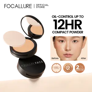 FOCALLURE Oil-control Powder Bedak Padat + Free Sponge
