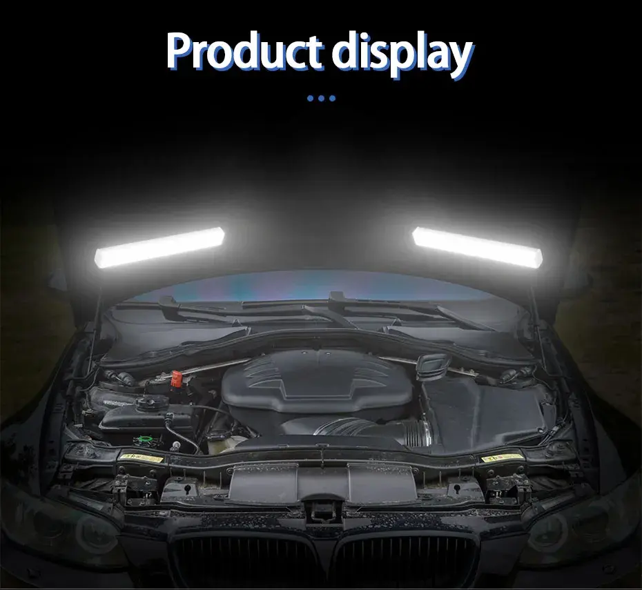 Car Sensor Light for Floor Trunk Hood USB Rechargeable Automatic Induction Light Bar Magnetic Maual/Sensing Mode Lamp