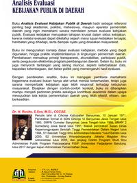 Gambar ANALISIS EVALUASI KEBIJAKAN PUBLIK DI DAERAH dari Griya Pintar Rizky Kota Cilegon 2 Tokopedia