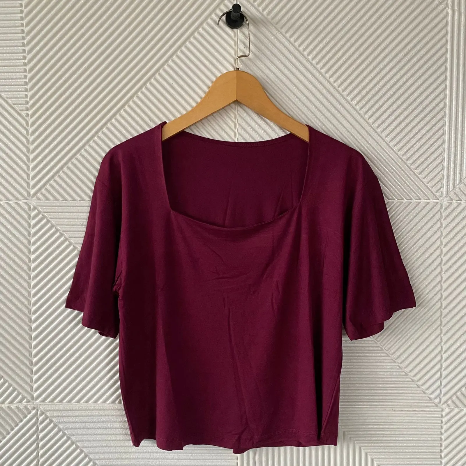 kaos crop top jumbo XXL leher kotak lengan pendek wanita/kaos oversize/pakaian wnaita/shabhira16