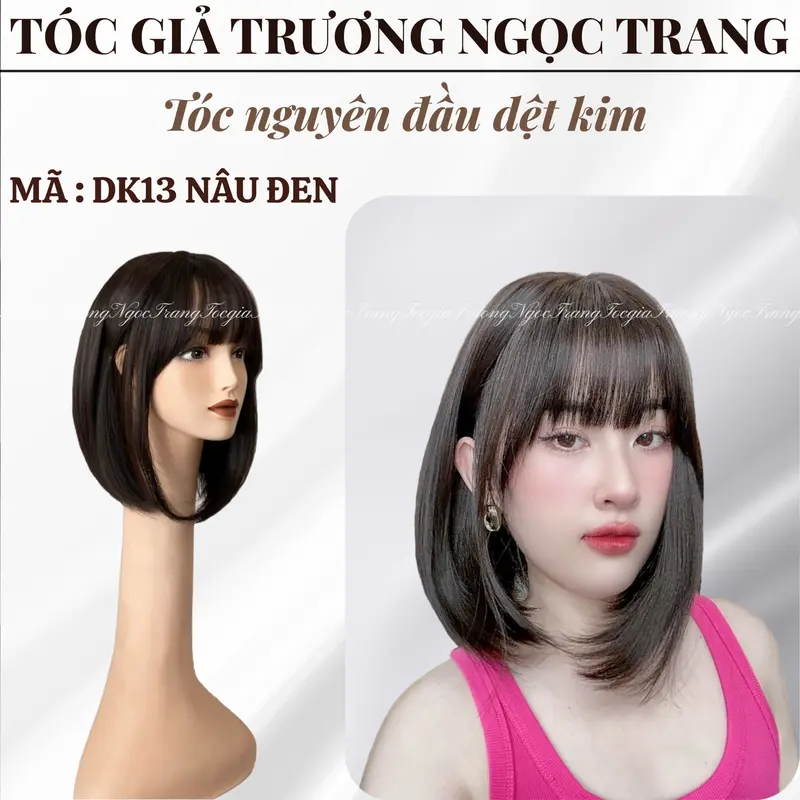 < DK13 > TÓC NGUYÊN ĐẦU DỆT KIM THẾ HỆ MỚI DA ĐẦU BẢNG TO CÓ THỂ ĐỔI NGÔI 0