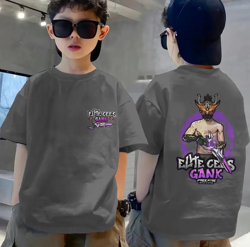 Baju Atasan Kaos Anak FF FREE FIRE ELIT CEES GANK VERSI SG OPM Bahan Katun 24s Fashion 5