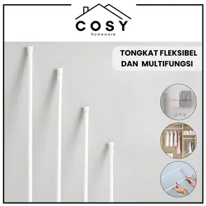 COSY Tongkat Fleksibel Gorden Kolong Dapur Batang Multifungsi / Tiang Jendela Tanpa Paku Holden Pipa Ajaib Tirai Tiang Kamar Mandi Serbaguna Besi