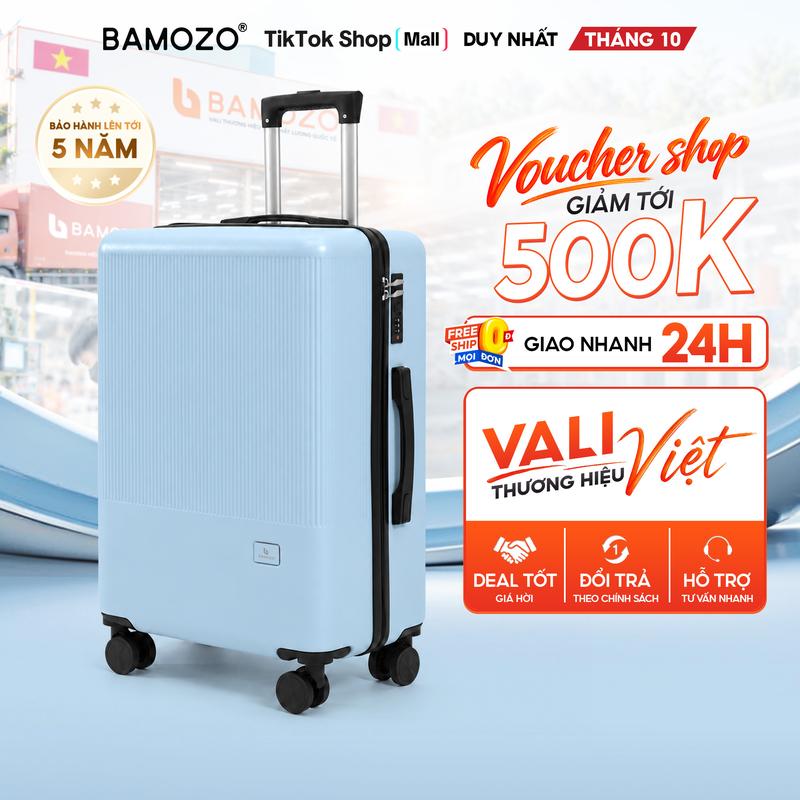 [MẪU MỚI] Vali Kéo BAMOZO ZIPGO Size 20/24 Inch – Nhựa ABS Vân Nhám Chống Trầy, 4 Bánh Kép Xoay 360°, Tay Kéo Hợp Kim Nhôm 3 Cấp, Khóa Số, Bảo Hành 5 Năm_ZIPGO