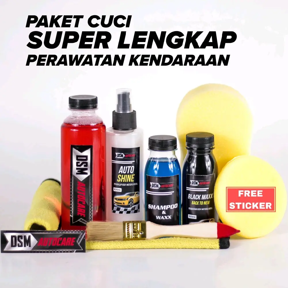 Paket Cuci Super Lengkap Perawatan Kendaraan Motor Mobil Pengkilap Car Mesin Microfiber