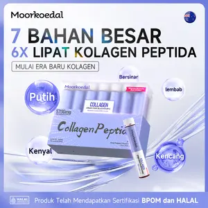 Moorkoedal 5700mg Collagen Peptide-Glutathione-Niacinamide-Sarang burung-Biji anggur-VC-Pemutih-Pelembap-Pengencangan-Anti-Penuaan-14bottle/box