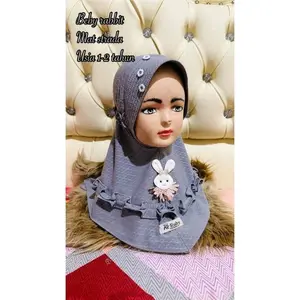 AR RUBY - Hijab Instan Anak Balita Rabbit Pet Kancing Boneka Tali Gothic Jersey Ballon by Bunga Hijab - Berbagai Warna Menarik, Nyaman Dipakai