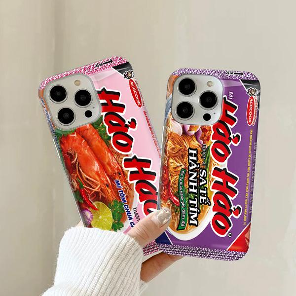Ốp HẢO HẢO iPhone 16 Pro Max 15 14 XR 13 12 11 Pro Max 8 7 6 6S Plus X Xs Max Se 2020 13 12 11 Vỏ Mềm TPU Bóng Bảo Vệ Chống Sốc Camera HẢO HẢO HƯƠNG VỊ MÌ TÔM CHUA CAY Sáng tạo Hài hước