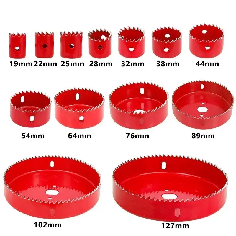 16 Pcs Round Cutter Bit for Wood 19-127 Mm Plastic Boxed Hole SawWoodworker's Hole OpenerPlasterboard Hole Opener Eyeleting Set 1
