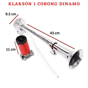 Klakson Terompet 1 Corong Dinamo Motor/Mobil 12v / 24v 40 cm Air Horn Bel Angin