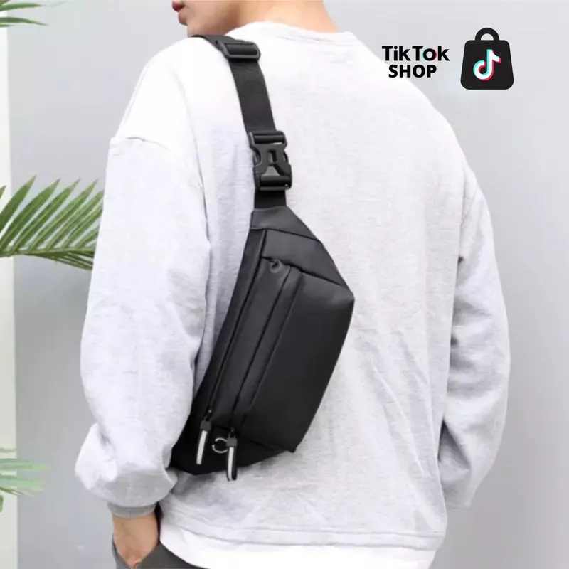 Paket Kombo Hemat Buy 1 Get 4 Tas Slingbag Highmore Original Pria Hitam Elegan Selempang 2
