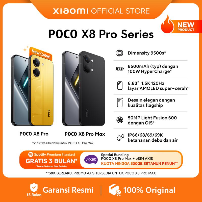 POCO X8 Pro Series (Dimensity 9500s, 8500mAh, 100W HyperCharge) - HP Gaming [Xiaomi Official Store]