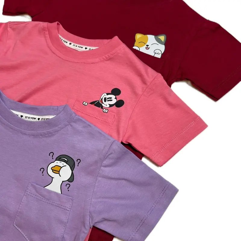 Kaos Polos Anak Bayi Unisex Premium Soft Katun 100% - Itsvow T-Shirt Saku Anak Pocket Basic Laki-Laki Perempuan Atasan Balita 1-10 Tahun 6