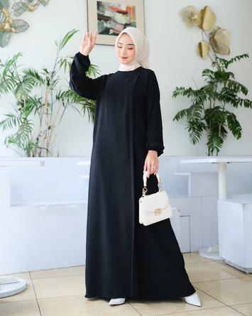 Product Introduction of Gamis Lebaran Mariyam Dress Maxi Wanita Muslim Dewasa abaya gamis  polos  crinkle 4