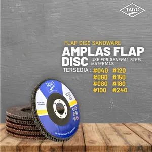 Taiyo Amplas Flap Disc Sandware untuk Bahan Besi Umum Tersedia #040 #060 #080 #180 #100 #240 Cocok untuk Penggunaan Sehari-hari atau Proyek