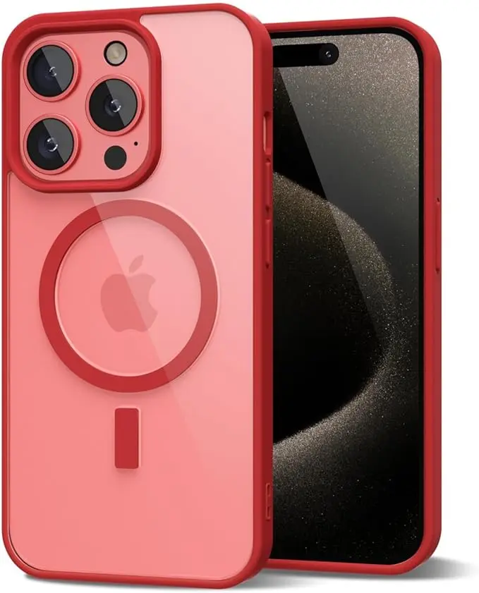 Mobile phone case transparent magnetic compatible ultra-thin transparent non-yellowing, mixed soft silicone bumper and hard plastic protective cover, iPhone13 14 15 16