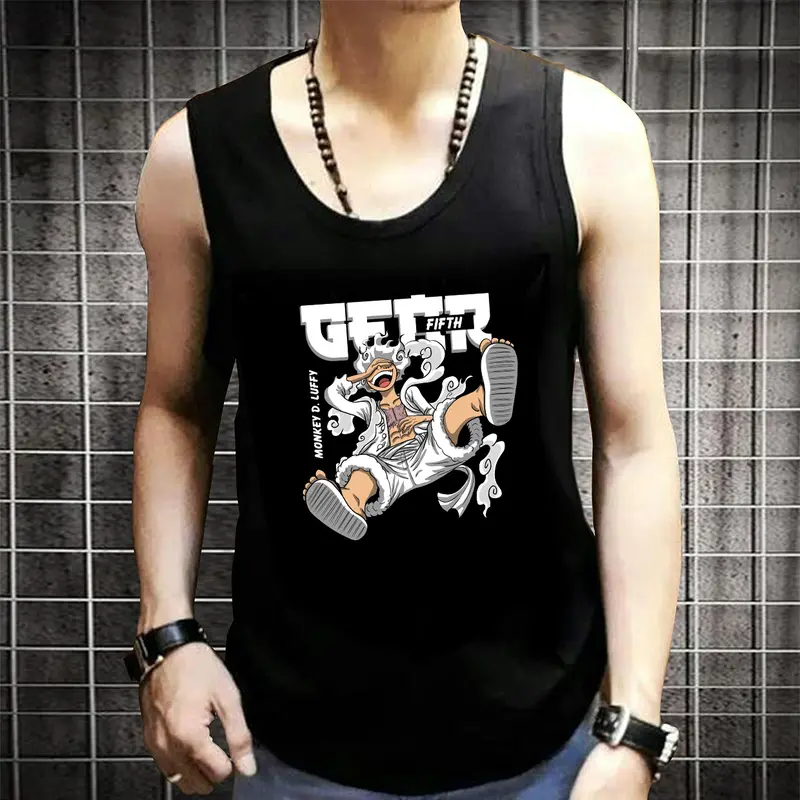Paket Luffy Onepiece 4 Pcs Kaos Dalam Singlet Pria Hitam Dewasa - Pilihan Camur 4 Motif Paket Murah M-XXL - Keren 2