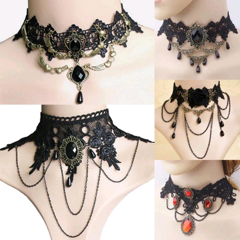 Aksesoris Kalung Lace Resin Vintage Gaya Retro Elegan - Model Terbaru 5