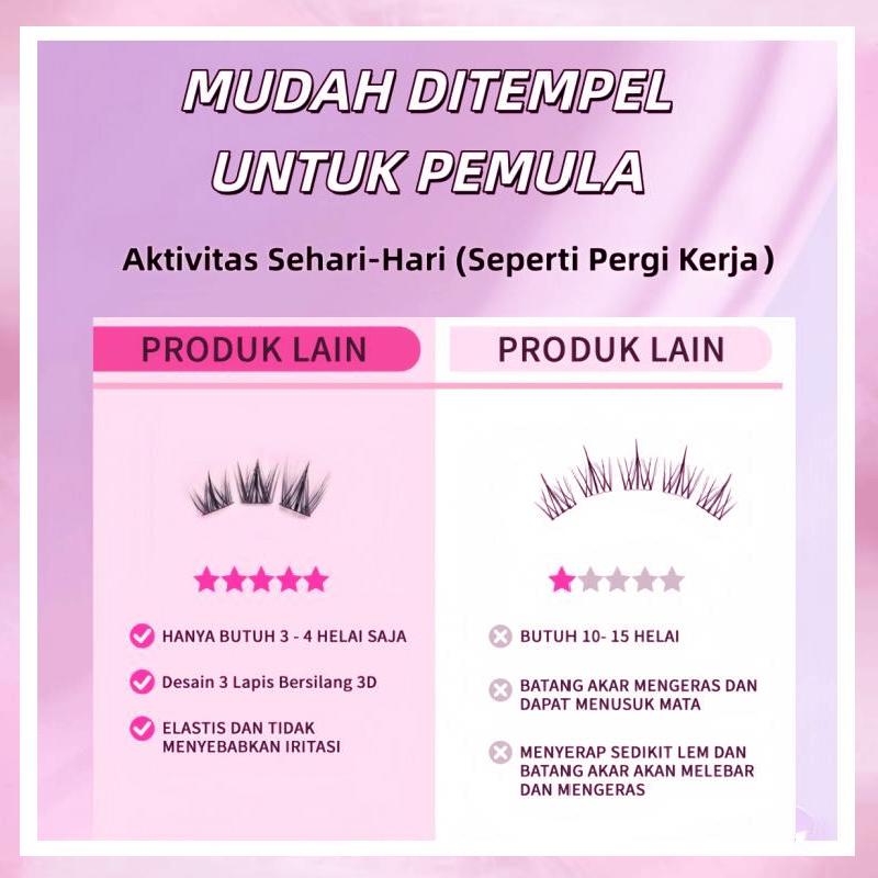 Beauty plan bulu mata palsu tanpa lem langsung tempel eyelash extension  glue free eyelash