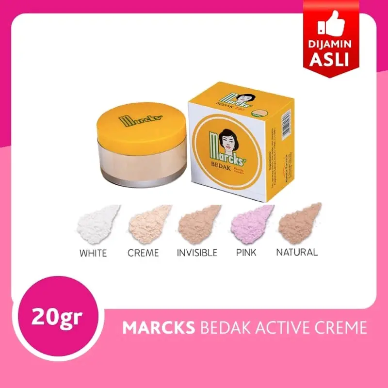 bedak tabur marcks untuk kulit berjerawat, tersedia 2 varian