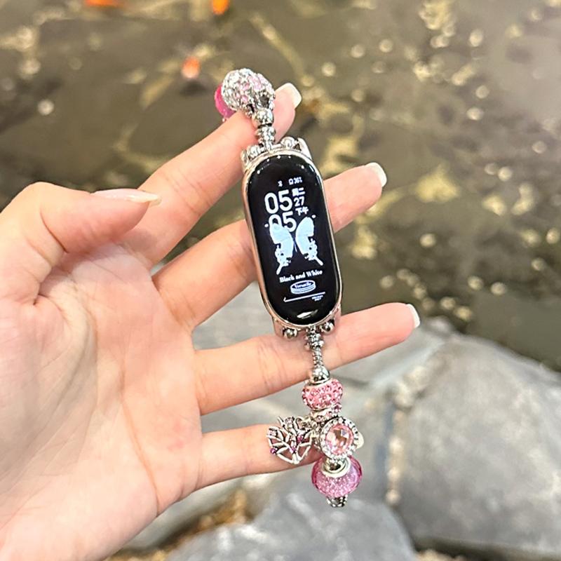 ROJO FOX Pink Pearl Gelang Tali Jam Elegan Strap tali jam tangan smartwatch iWatch Women's Watch Bands | Stylish Straps 8