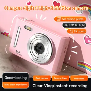 【Kado Hari Raya Kekinian】Kamera Digital CCD 1080P 50MP | Layar 2.4 Inch | Sudah Termasuk Kartu Memori | Cocok untuk Vlog & Selfie Pemula (Bukan Mainan)