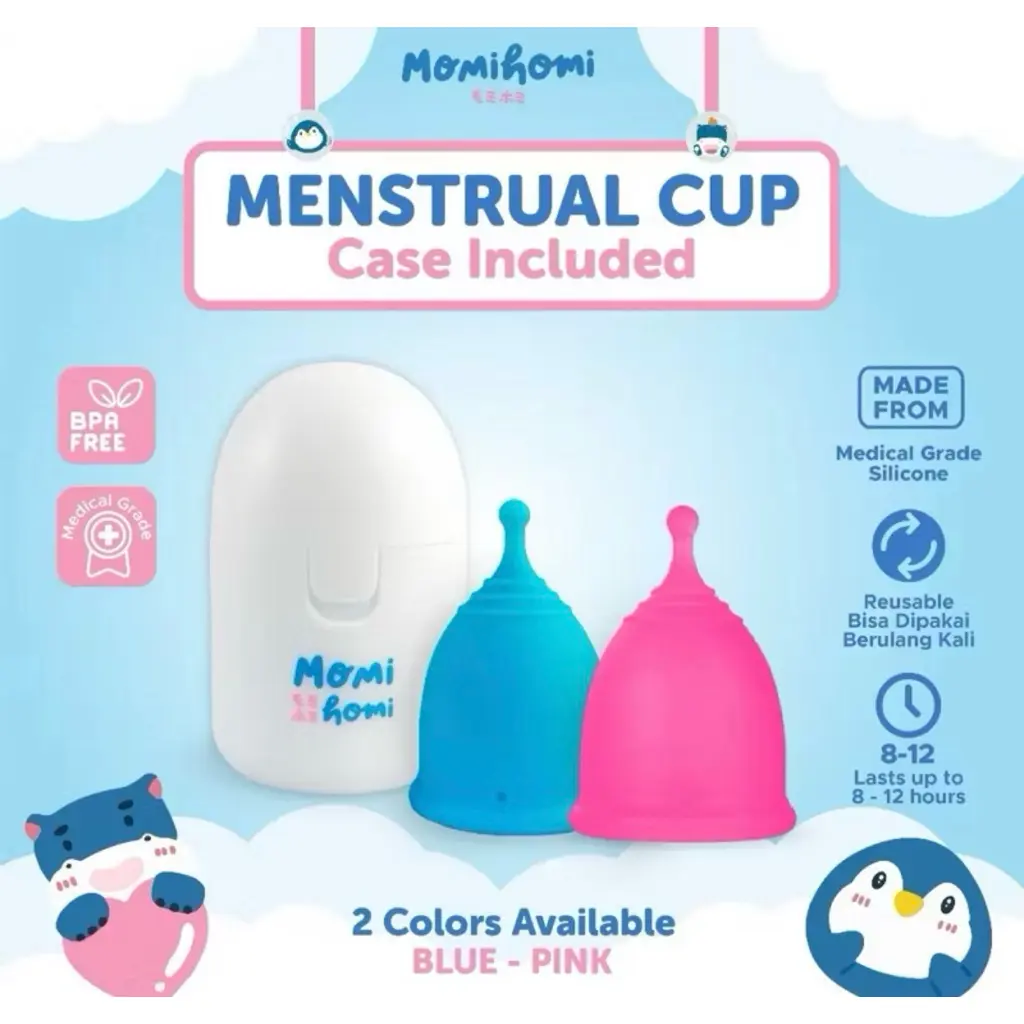 Momi Homi S03 Girls Menstrual Cup Pengganti Pembalut Wanita Silikon Reusable Silicone Grade